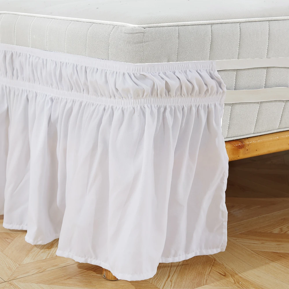 Современная обмотка вокруг кровати юбка эластичная кровать с оборками мягкая удобная устойчивая к выцветанию однотонная кровать юбки Отель домашний декор