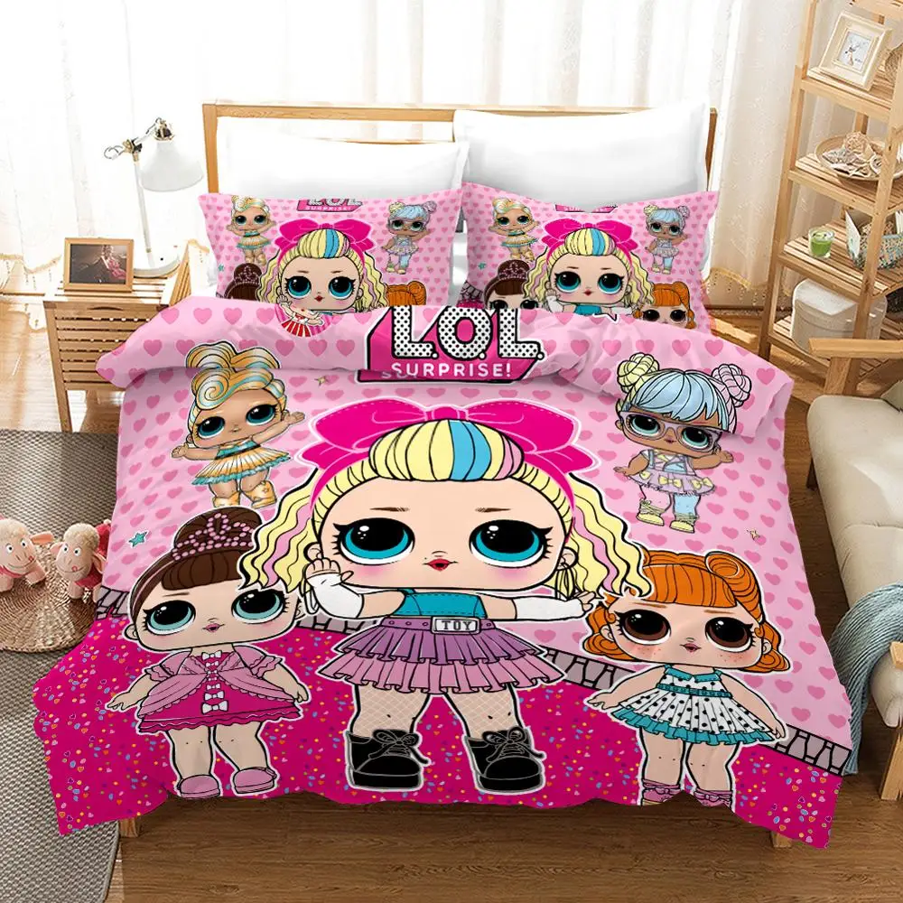 

LOL Surprise Girl Bedding Set Bed Linen Quilt Cover Sheet Set Pillowcase Duvet Cover Sets USA EU AU Single Twin Full Size