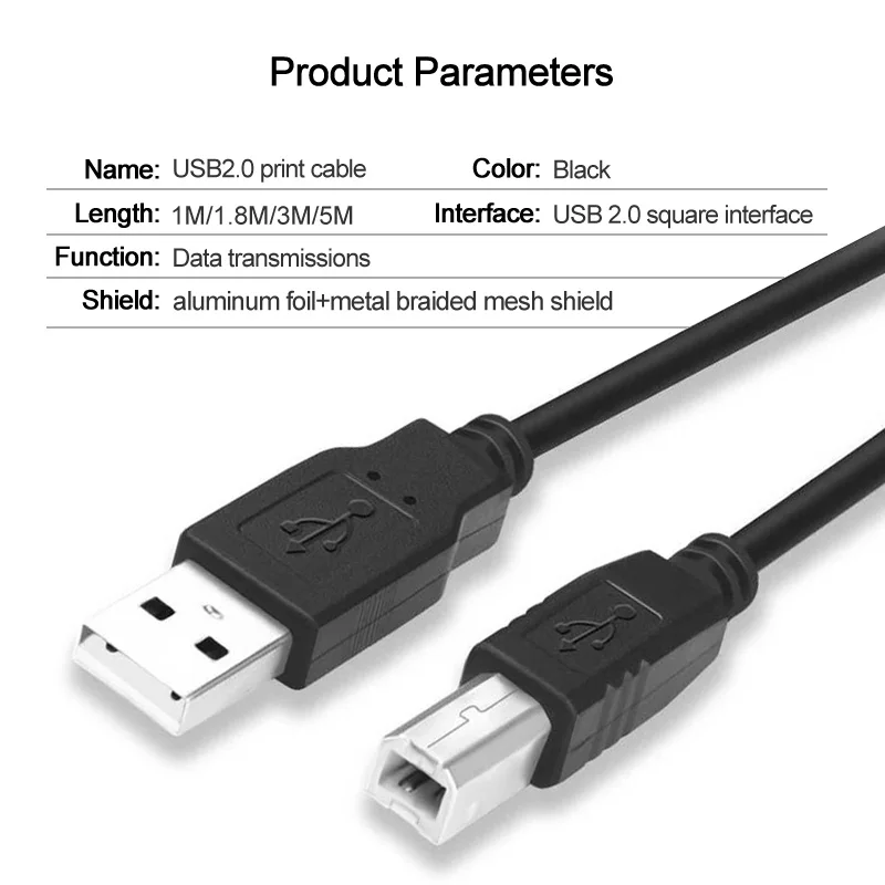 USB кабель USB принтера Тип B папа-папа USB 2,0 кабель для Canon Epson hp ZJiang принтер этикеток DAC USB принтер