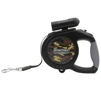 

Multifunctional Automatic Retractable Anti Lost Outdoor Walking Button Brake ABS Dog Leash Running With Bright Flashlight