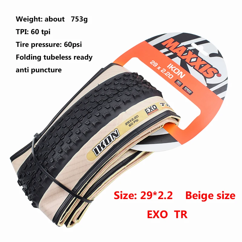 Maxxis бескамерные велосипедные шины 29*2,2 сверхлегкие 120TPI 3C бескамерные готовые анти прокол 29*2,0/2,25 mtb горные шины 29er шины - Цвет: 292.2 Beige side