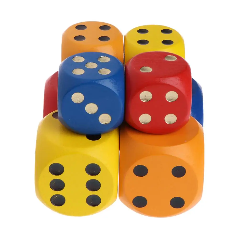 

Color Point Wood Dice 3cm 4cm Entertainment Party Family Game Kid Toys Education