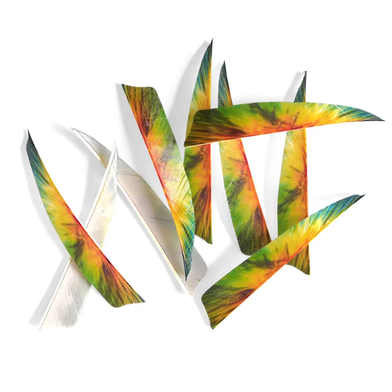 50pcs 4inch Arrow Feathers Natural Turkey Feather Right Wing Corloful Vanes For Bow Hunting Shooting Archery Accessories