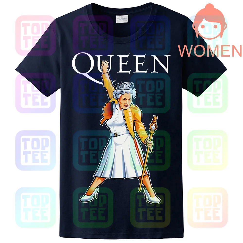 Women Navy Queen Elizabeth это своего рода монарх Фредди Меркурий смешная черная футболка S-3XL - Цвет: Women Navy