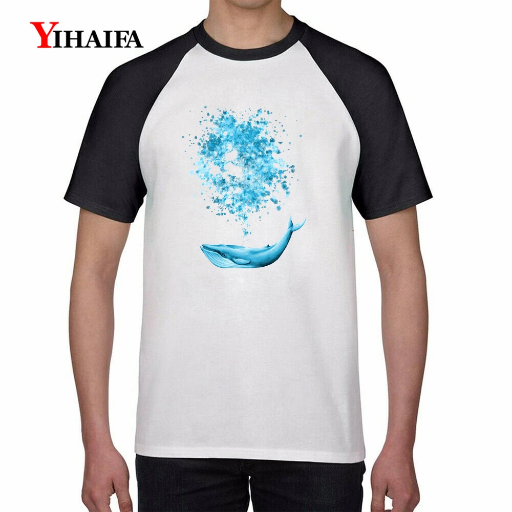 

Mens T Shirts 3D Colorful Fish Graphic Tees Hip Hop Tee Stylish Black Short Sleeve White Tops Casual Unisex T-shirt