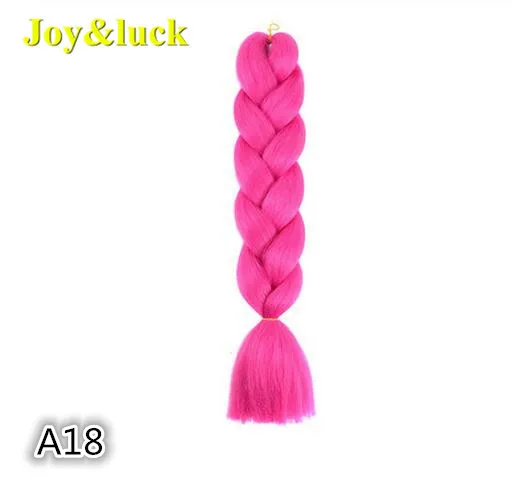 Joy&luck модные 24 дюймовые длинные огромные косички, синтетические плетеные волосы, вязанные крючком, блонд, розовый, голубой цвет, накладные волосы - Цвет: A18