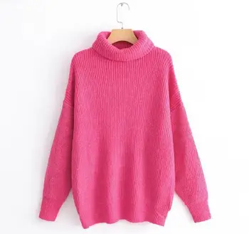 

Women's Turtleneck Sweater Knitted Pullover Jumper Sweater Female Sweater