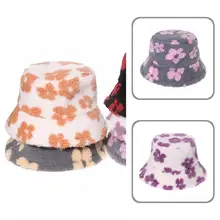 

Hat Attractive Lightweight Plush Hat Unisex Bucket Hat Floral Print for Beach