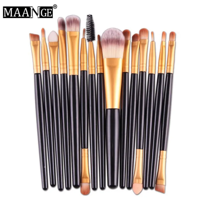 MAANGE Pro 15 шт. тени для век основа для бровей подводка для глаз кисть для губ Макияж косметические кисти макияж набор кистей для макияжа глаз