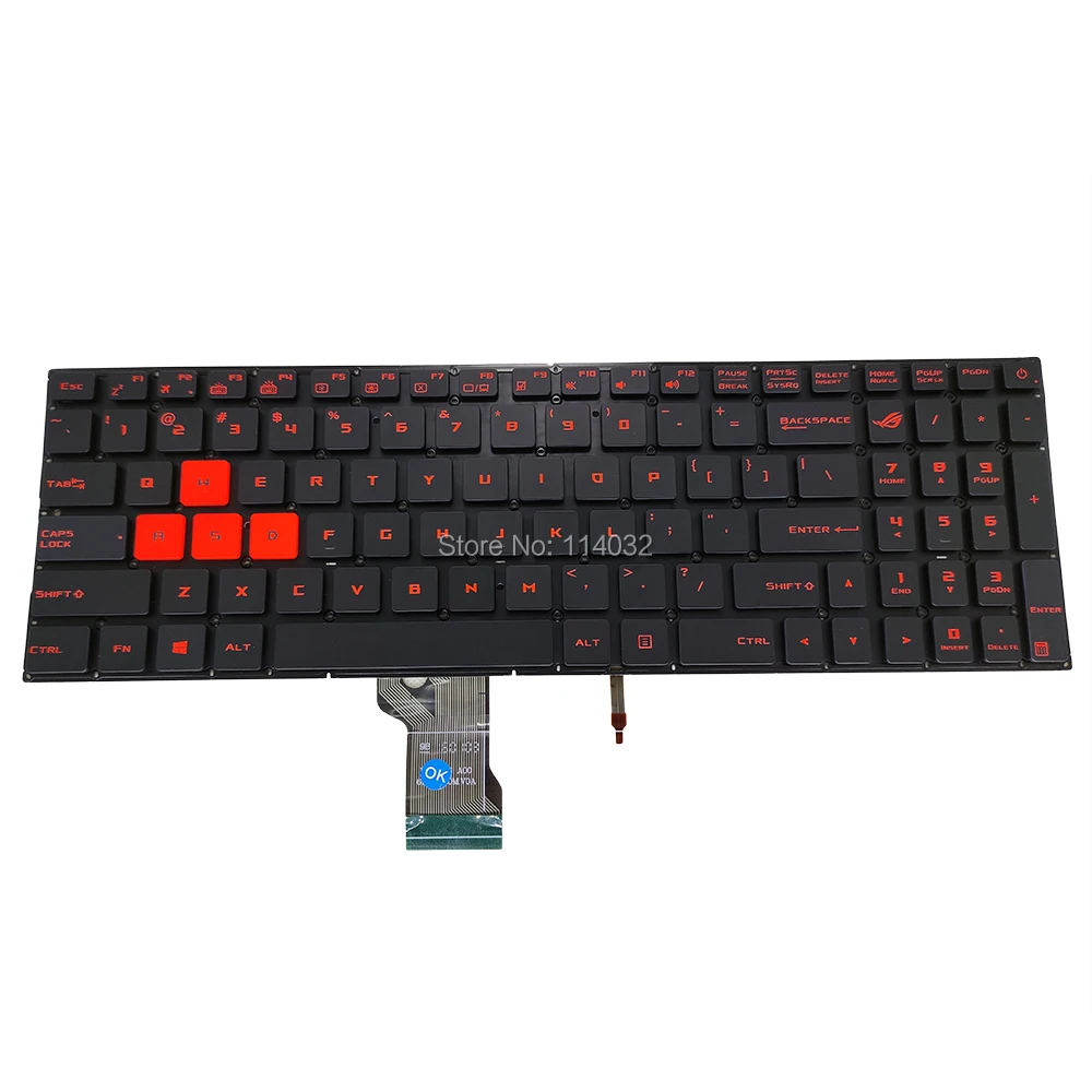 Teclados para Asus Teclado Retroiluminado Substituição 502 Gl502v vm vt Eua Inglês Preto kb Laranja Chaves 0knb0 662pus00 Venda Gl502 gl - Imagem 6