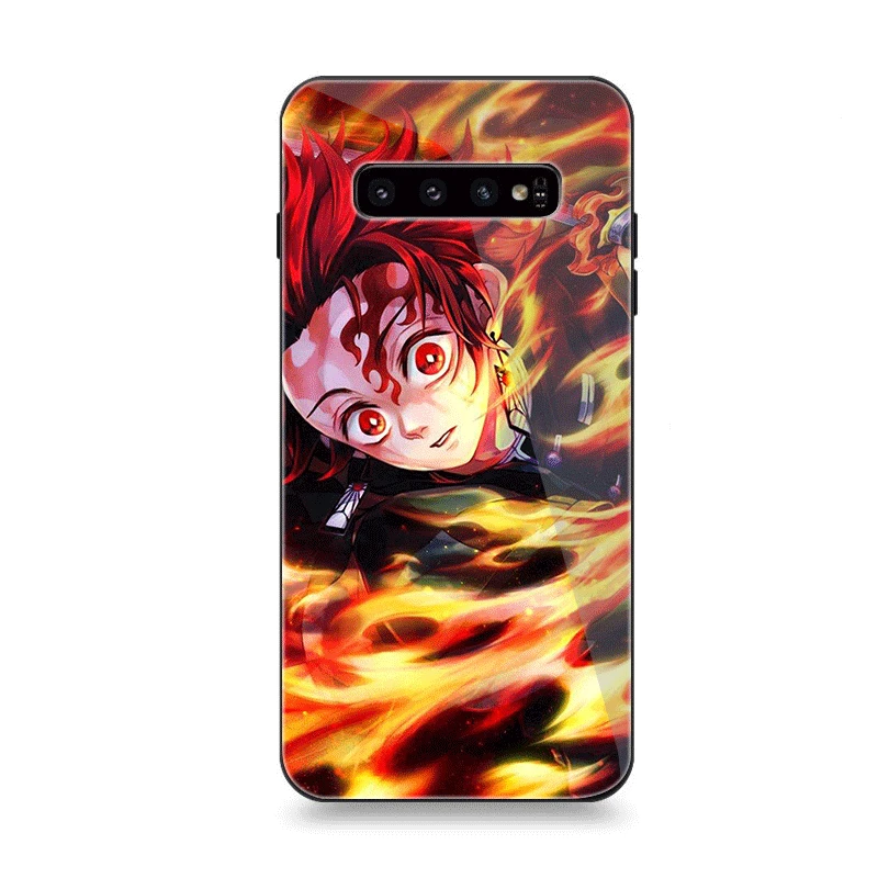 Чехол стекло для samsung A70 A50 A30 A40 A20 A60 A10 S7 Edge S8 S9 S10 Plus Note 8 9 Чехол аниме Demon Slayer Kimetsu no Yaiba - Цвет: G10