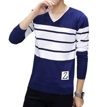 Корейский осенне-зимний мужской свитер с v-образным вырезом, тонкий весенний повседневный мужской Однотонный свитер, модная мужская одежда DD5MY