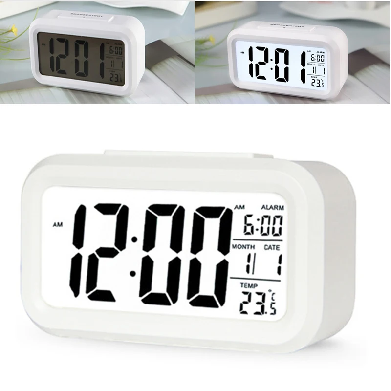 

Alarm Clock Large Display Desk Digital Clock With Calendar For Home Office Table Clock Snooze Electronic Kid LED Backlight Clock
