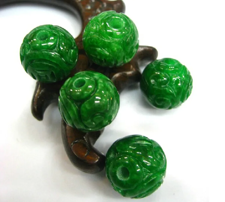 Бусы из натурального жадеита, настоящий зеленый нефрит, браслеты для мужчин и женщин, подарок из натурального нефрита, браслет из натурального нефрита, браслет с драгоценными камнями - Цвет камня: 16mm 5pieces
