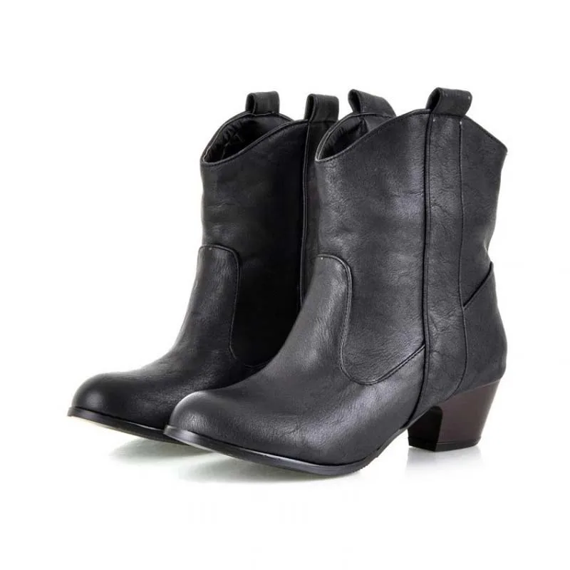 Free Shipping New Western Boots Cowboy Boots Women Ankle Boots For Women Winter Boots Women Fashion Botines Mujer