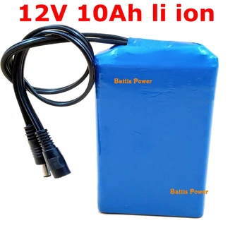 

Brand lithium ion 12v 10Ah battery pack backup power 12.6v 10000mah 11.1v dc for ion battery rechargeable cctv camera +charger