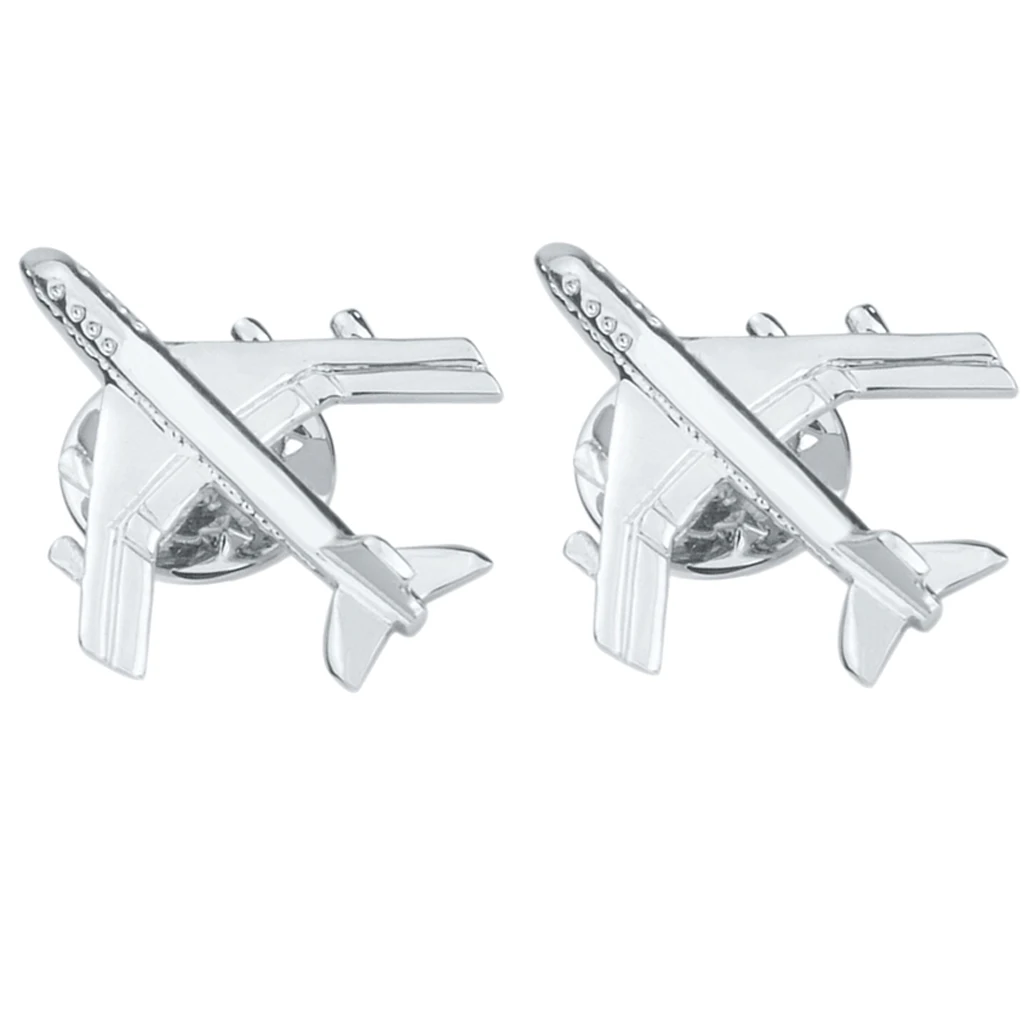 2pcs Brooch Aircraft Plane Fighter Jet Flight Model Pin Badge