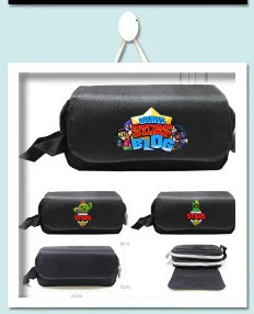 Косметическая черная сумка для хранения в стиле супер Марио, школьный пенал, чехол для мальчиков с рисунком аниме, Большая вместительная коробка для макияжа