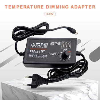 

1pc High Quality Adjustable DC 3-12V / 9-24V Adapter Electrical Power Supply Adapters EU Plug Charger