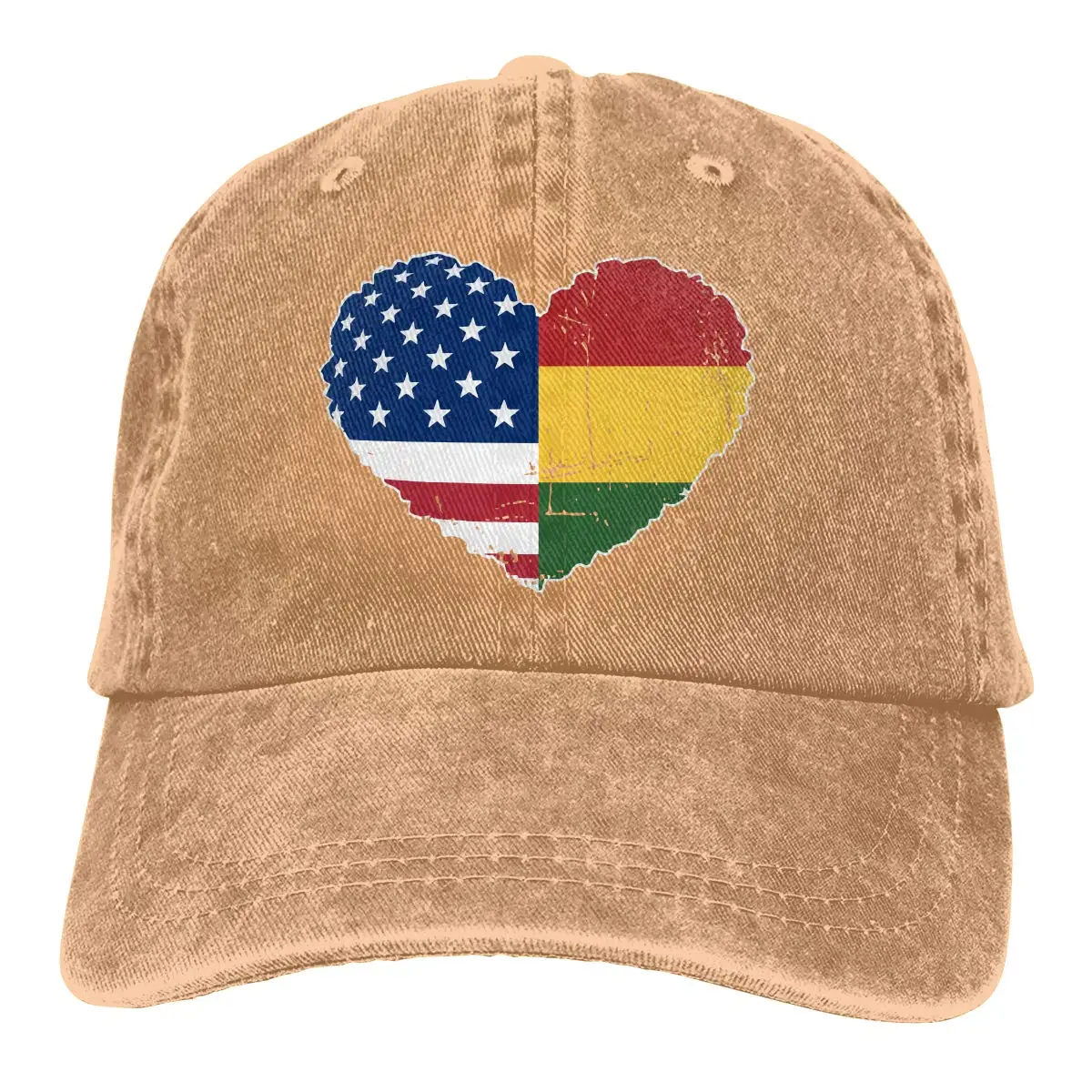 Мужская и женская Регулируемая джинсовая тканевая Кепка-бейсболка раста флаг США сердце папа шляпа