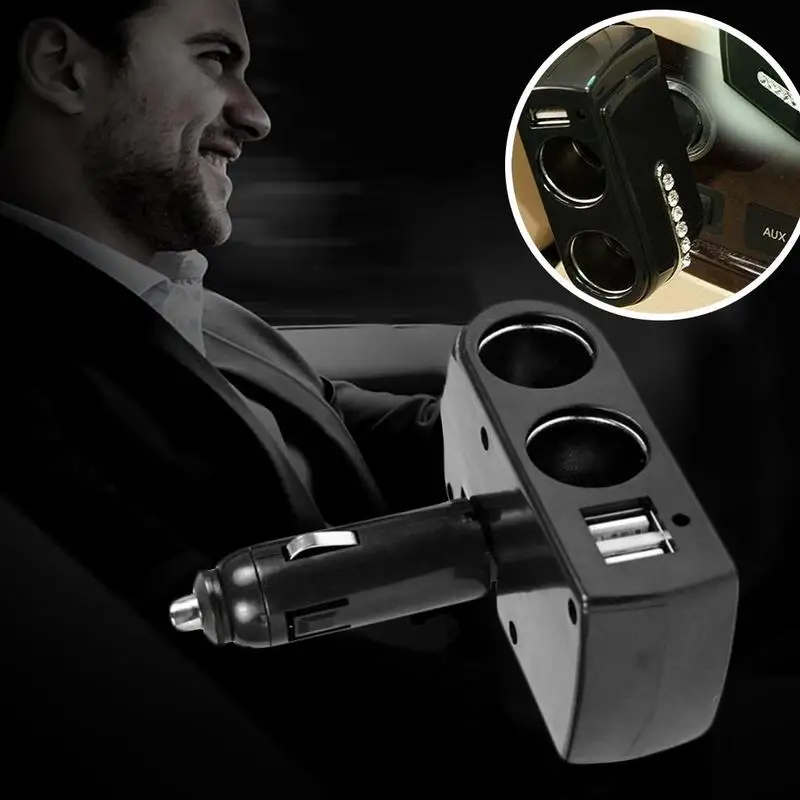 Универсальный автомобильный прикуриватель двойной порт USB светодиодный индикатор автомобиля телефоны gps Зарядное устройство 2-полосная Автомобильный Разветвитель Прикуривателя