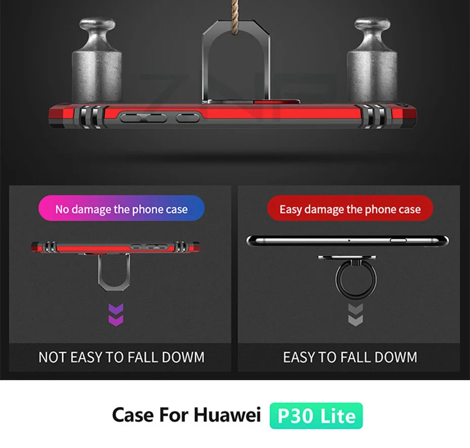 Для huawei P30 Pro P30 Lite чехол для телефона противоударный ArmorMagnetic чехол с кольцом-подставкой для huawei P Smart Оболочка Чехол s Coque