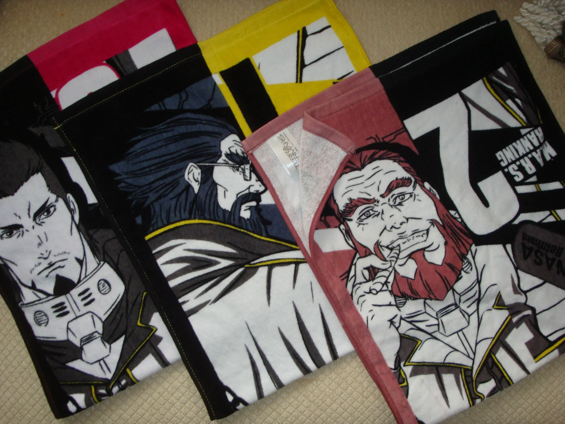 

New Mars heterogeneous Japanese cotton reactive printing big towel cartoon