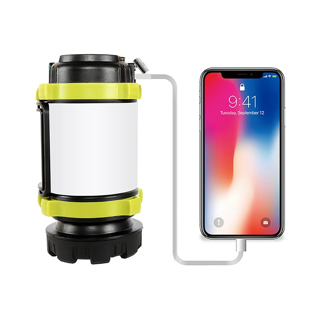 Rechargeable Dimmable Waterproof Camping Lantern Super Bright Fishing Lantern Hunting Torch Flashlight Power Bank