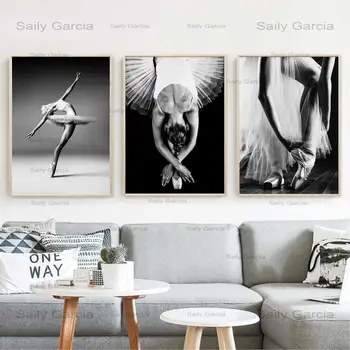 

Modern Black And White Elegant Ballet Dance Print Poster Nordic Style Girl Portrait Wall Art Pictures Home Decor Canvas Painting