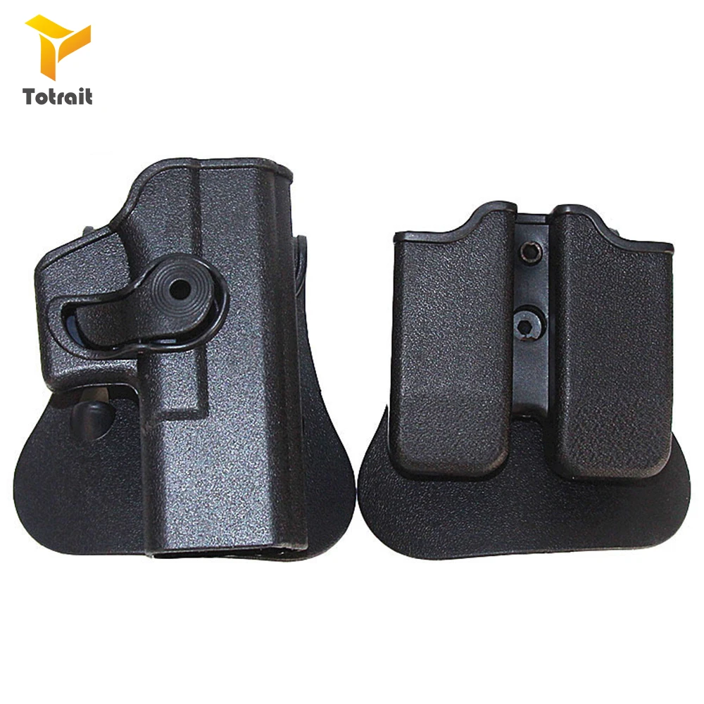 black TOtrait Тактический IMI Glock боевой пистолет кобура Охота для Glock 17 19 22 26 31 чехол для пистолета с зажимом для журналов Чехлы аксессуары - Цвет: black