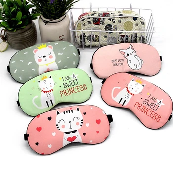 

1pc Sleeping Mask Eyepatch Eye Cover Cotton Creative Lovely Cartoon for Eye Travel Relax Sleeping Aid Eye Patch Shading Eye Mask