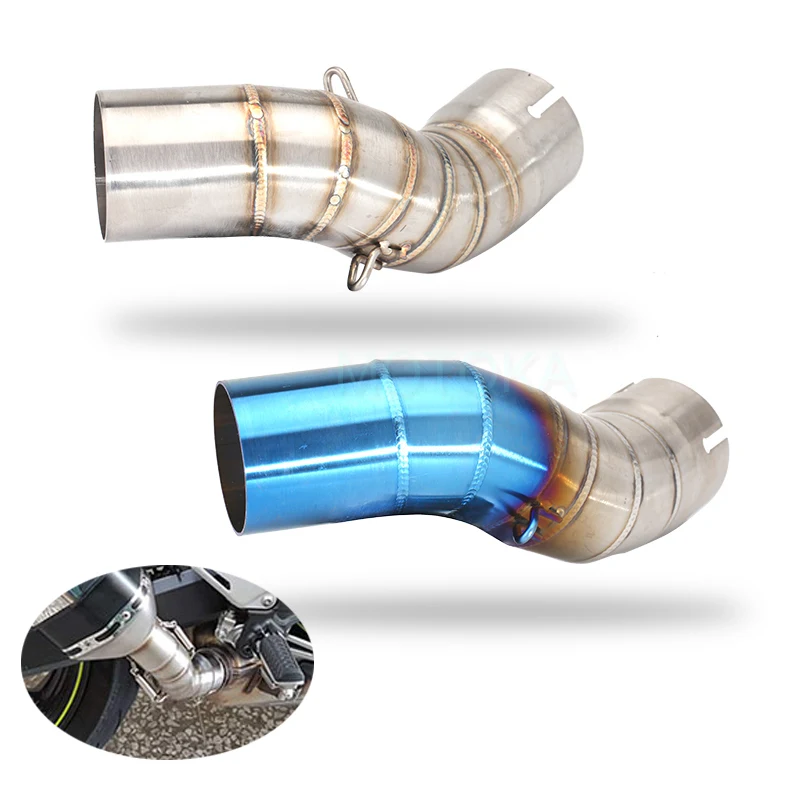 

Motorcycle Exhaust System Kawasaki Z900 2018 2019 Slip-on Middle Link Pipe Adapter Fit For Universal Modified 51mm Muffler Joint