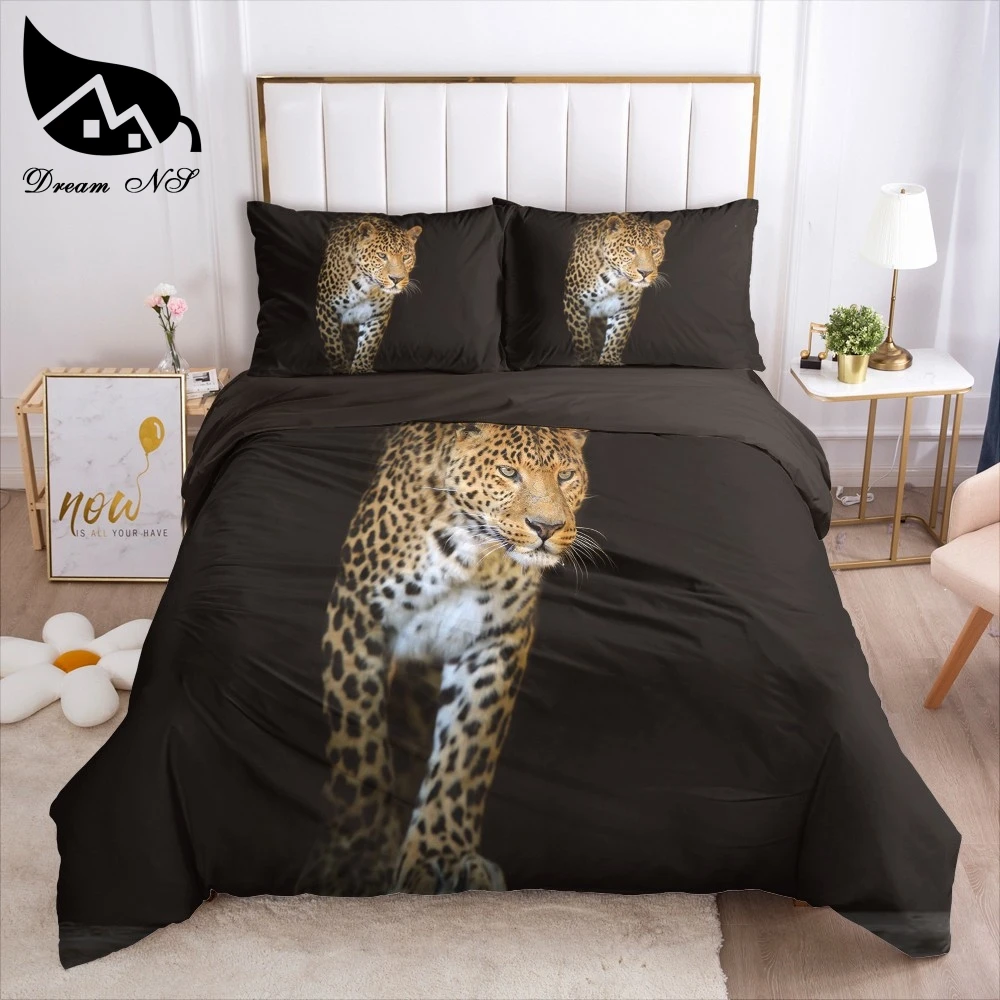 

Dream NS Black Wolf Big Cat Cheetah jogo de cama Bedding Home Textiles Set Queen Bedclothes Duvet Cover Pillowcase Bedding Sets