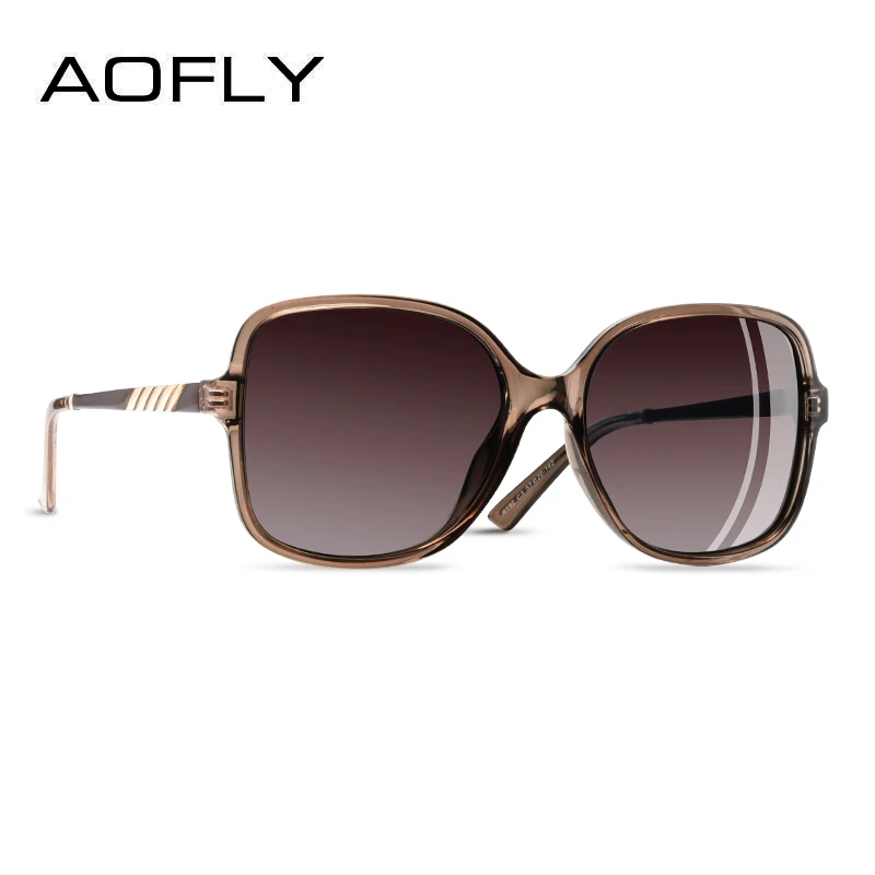 C3Brown AOFLY, фирменный дизайн, солнцезащитные очки для женщин, негабаритная квадратная оправа, поляризационные солнцезащитные очки, женские роскошные женские очки, zonnebril dames - Цвет линз: C3Brown