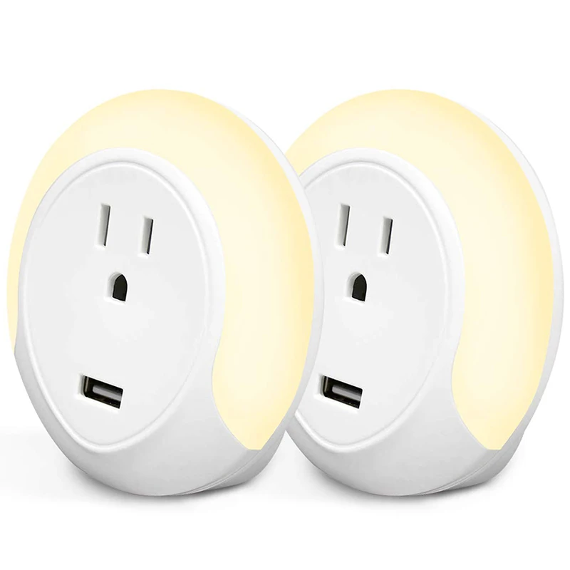 Smart Plug со вставными светодиодный ночной Светильник Wi-Fi-анав светодиодный смарт-розетка, зарядка через usb Порты и разъёмы, совместимый с Alexa, Google Assistant a