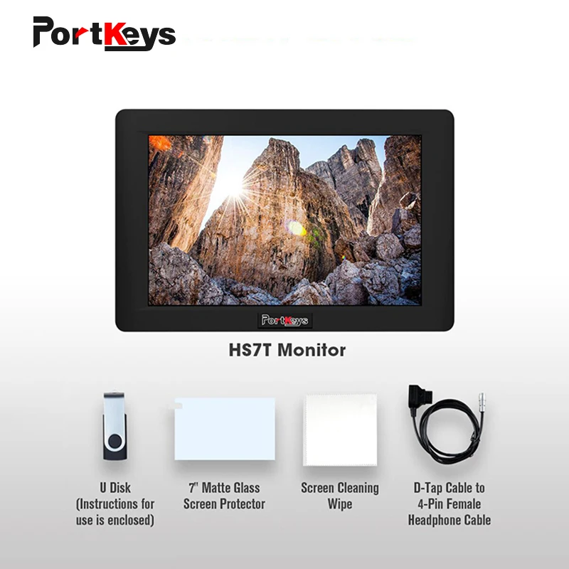 7-дюймовый монитор камеры Portkeys HS7T 4K 3g SDI и HDMI 1200nit, яркий монитор с 3D гистограммой LUT для dslr