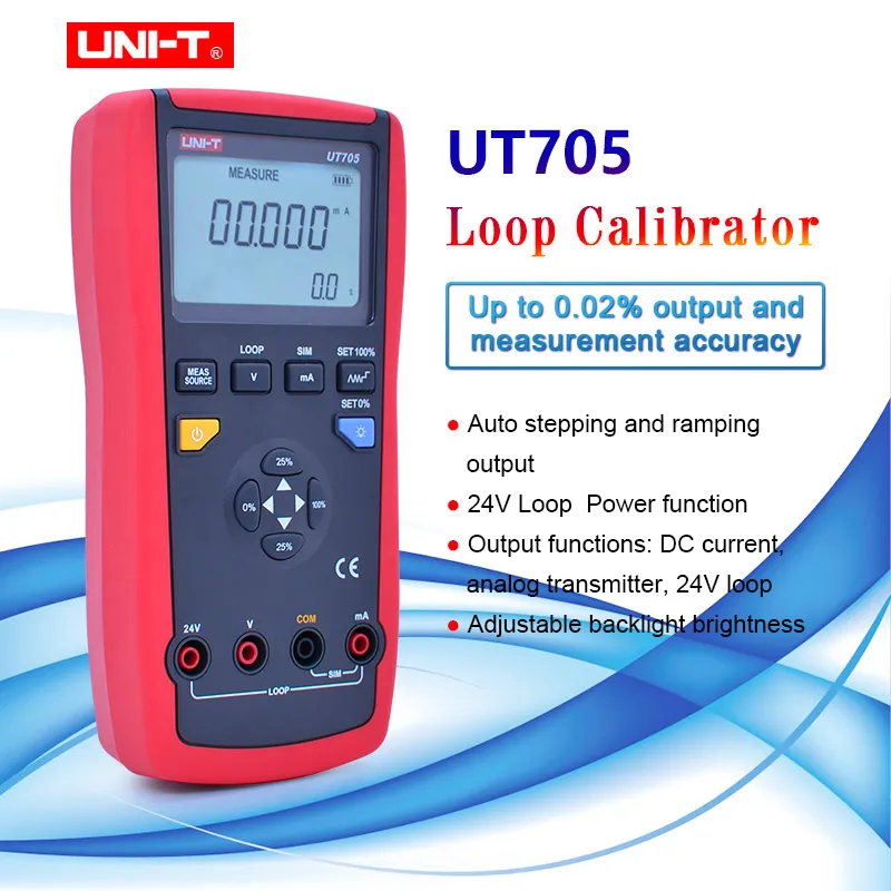 UNI-T UT705 ручной калибратор петли для калибровки и ремонта петли переменный ток/напряжение постоянного тока/ток петли 0.02% точность