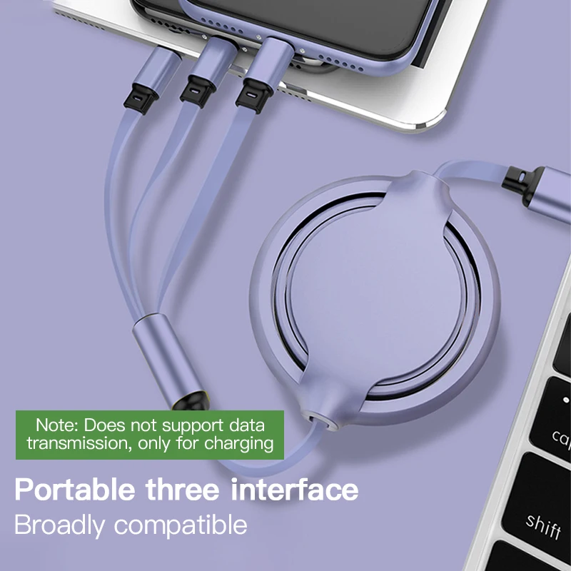 Ihuigol 3 в 1 Micro Тип usb C 8 Pin кабель для быстрой зарядки для iPhone 11 Pro Max samsung huawei Силиконовые Выдвижной кабель 120 см