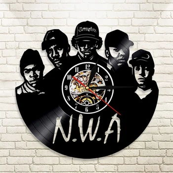 

Creative NWA Band Vinyl Record Wall Clock Modern Design Music Band Theme Classic CD Clocks Wall Watch Home Decor Gifts for Fans