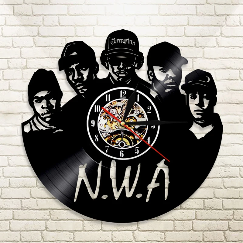 Креативный браслет NWA Виниловая пластинка настенные часы современный дизайн