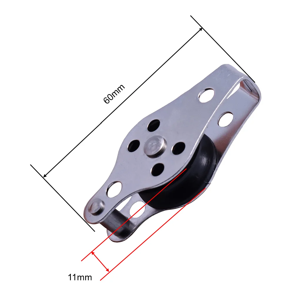 5 шт. 316 шкив из нержавеющей стали 60 мм блоки веревочный шкив нейлоновый шкив одиночный крепежный глаз для 2 мм до 8 мм веревки