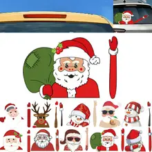 UK рождественские наклейки на заднее лобовое стекло Санта Клаус Наклейки на окна автомобиля стеклоочистителя Рождество