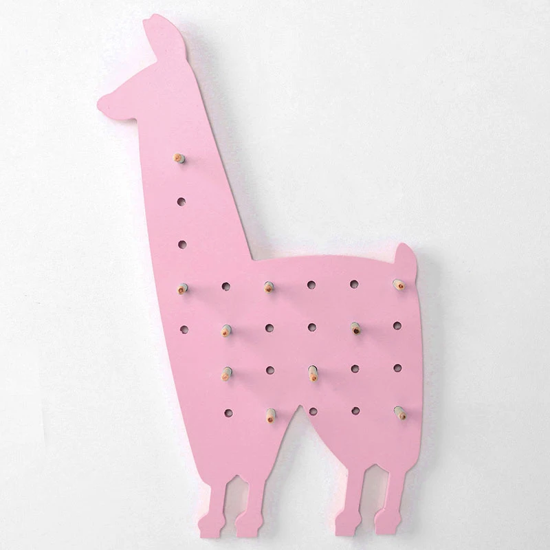 Деревянный лист форма Pegboard держатель отверстие пластина для хранения настенная полка монтируется Diy дома хранения с 10 шт. крюк зажимы JJJSN11463 - Цвет: Pink Alpaca