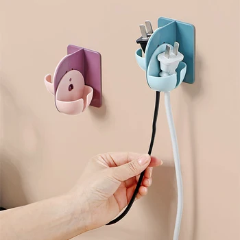 

1pc Power Cord Plug Hook Punch-free Multifunctional Household Seamless Kitchen Punch-free Socket Storage Holder Home Storage