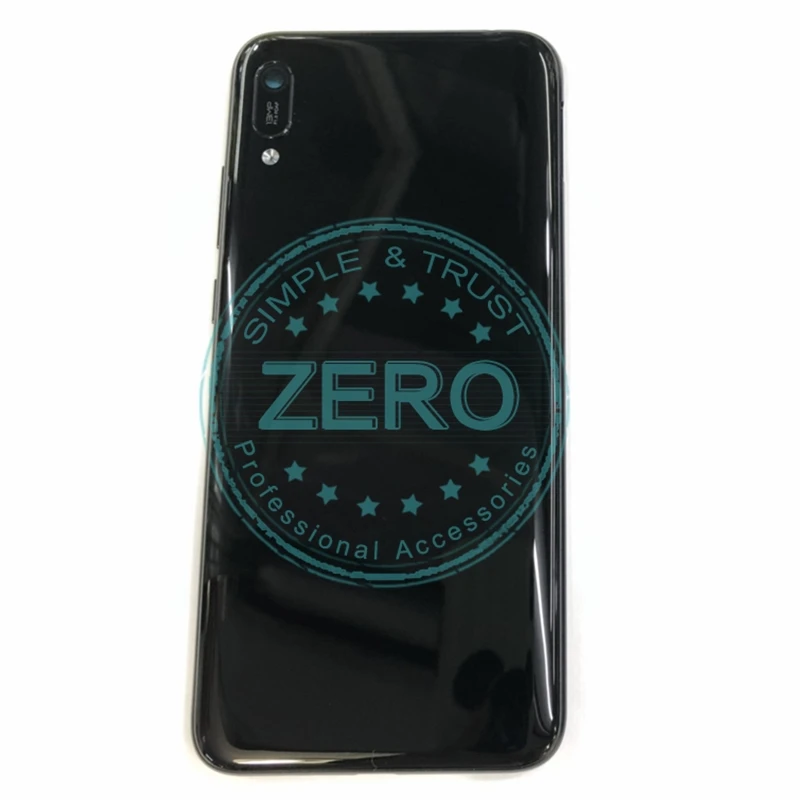 Black Для huawei Y6 Pro задняя крышка батарейного отсека+ стеклянный объектив камеры для Y6Pro задний корпус сменный части - Цвет: Black