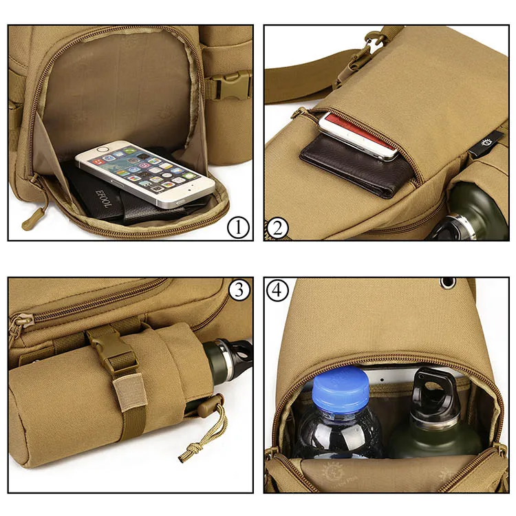 Мужская нагрудная сумка для путешествий Molle Pack, сумка на одно плечо для телефона, камуфляжная сумка Mochila