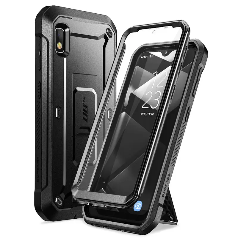 Black Чехол SUPCASE для samsung Galaxy A10e() UB Pro, прочная кобура, чехол со встроенным защитным экраном и подставкой - Цвет: Black