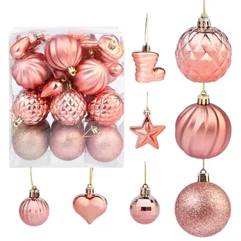 

28 Pcs Christmas Tree Pendant Christmas Ball Set Party DIY Hanging Pendant Christmas Tree Decorative Ornament(Mixed)