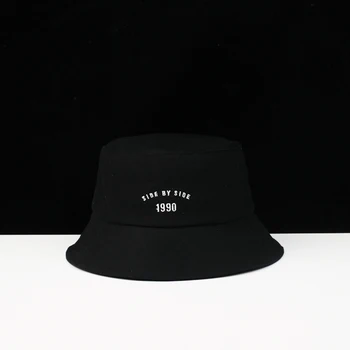 

Hat female summer outdoor couple sunscreen sun hat simple letter embroidery fisherman hat male basin hat