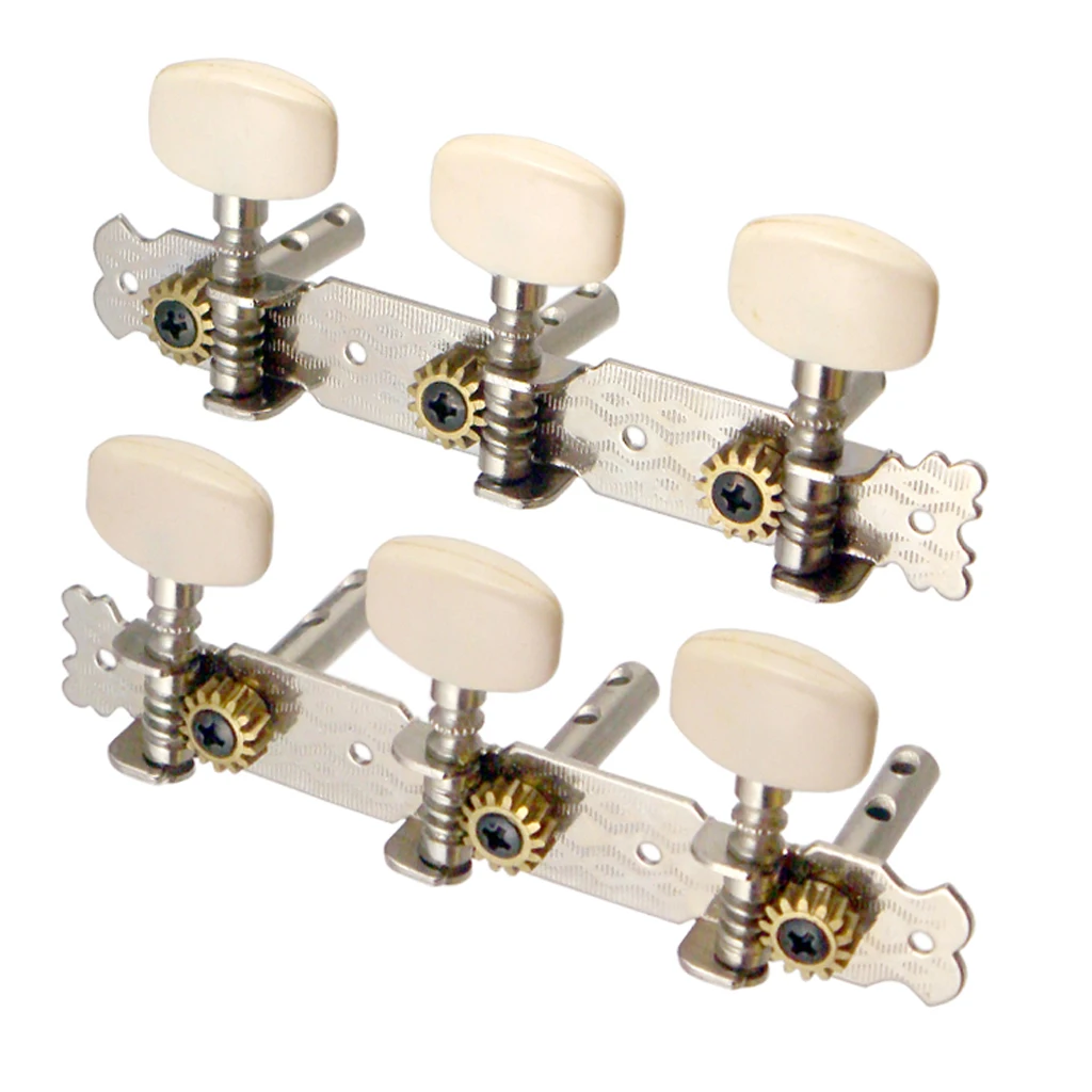 Set Of 6 Strings Tuning Pegs Tuners For Classical / Acoustic / Folk Guitar, 3R + 3L